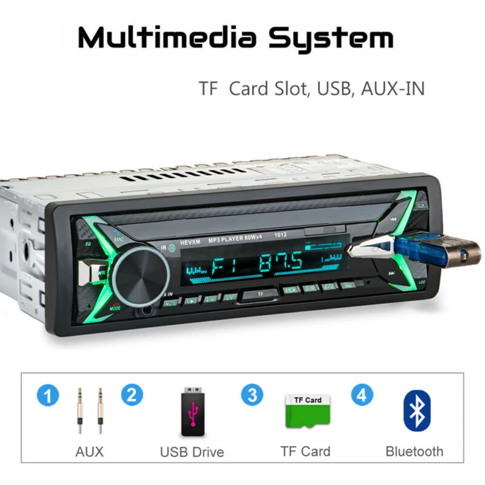 1Din автомобильный стерео аудио Радио MP3 плеер Bluetooth Авторадио автомобильный Радио стерео плеер Bluetooth " 12 в автомобильный стерео плеер