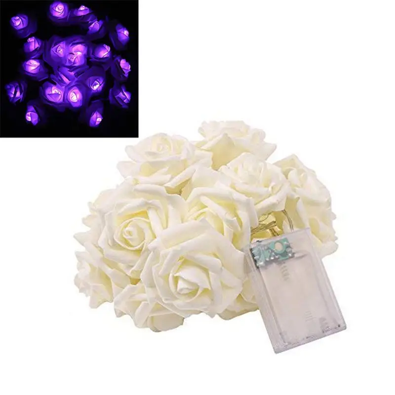 Rose Flower 2M/6.56ft 20LED String Lights for Wedding Christmas Valentine's Day - Испускаемый цвет: PL