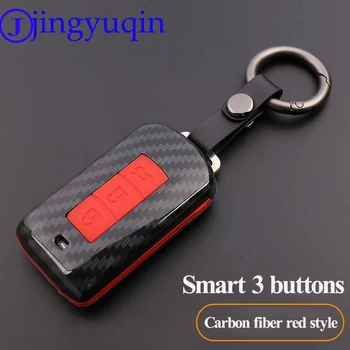 

jingyuqin 3B Carbon Fiber Silicone Key Case Cover For MITSUBISHI OUTLANDER Lancer EX ASX colt Grandis Pajero sport