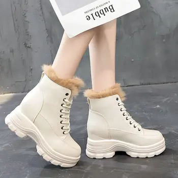 

2020 New Warm Winter Boots Fur Leather Snow Boots Women Boots Casual Shoes Woman Comfort Plush Ladies Fashion Ankle Boots