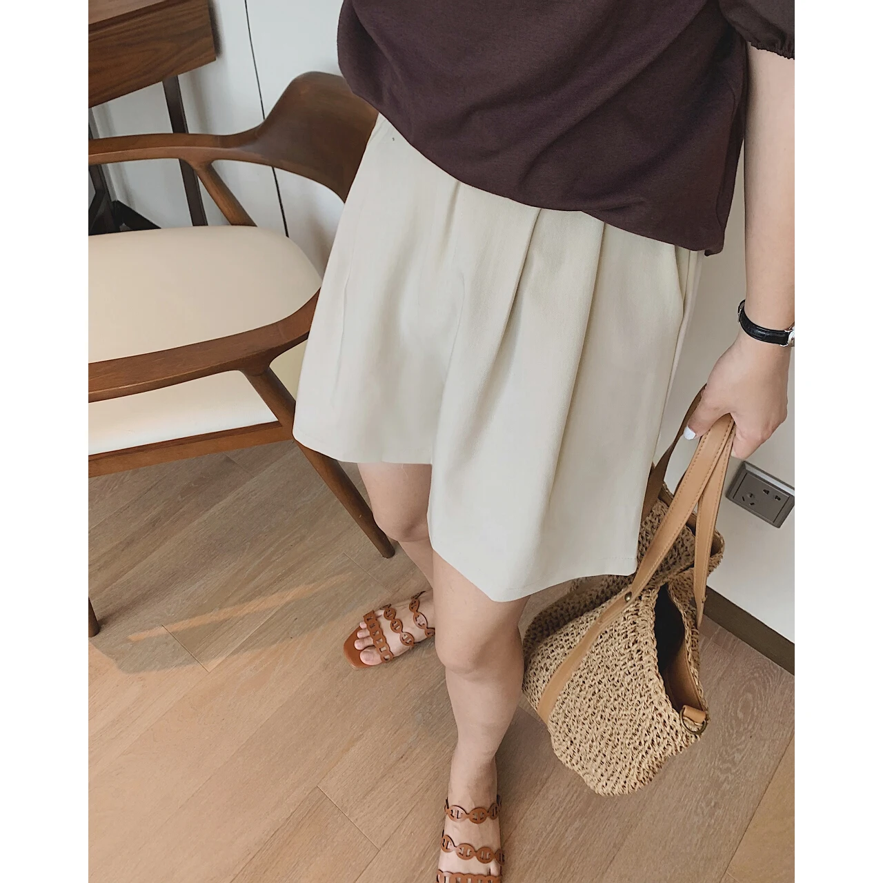 2021 Women's Basic High Waist Oversize Bermuda Shorts Sets Korean Style Clothing Suits Short Pants Summer Capri Casual Fashion