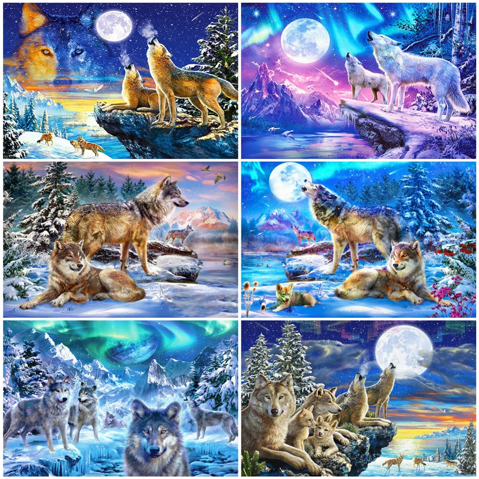 Azqsd Diy Oil Painting By Numbers Animal Home Decoration Acrylic Kids