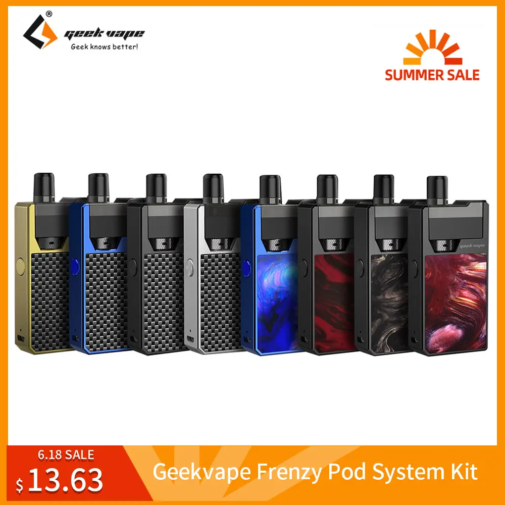 Распродажа оригинальный комплект электронной сигареты Geekvape Frenzy Pod System 950 мАч