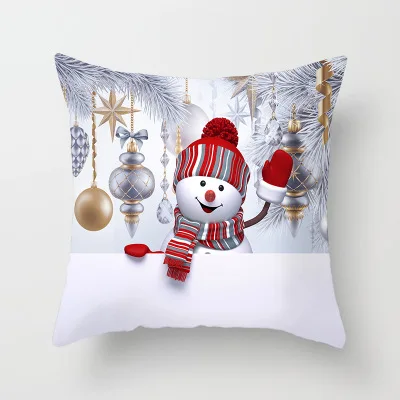 Рождественский мультяшный чехол для подушки 45X45 см, Рождественский домашний диван, Рождественский Чехол на подушку, украшения, подарки - Цвет: J