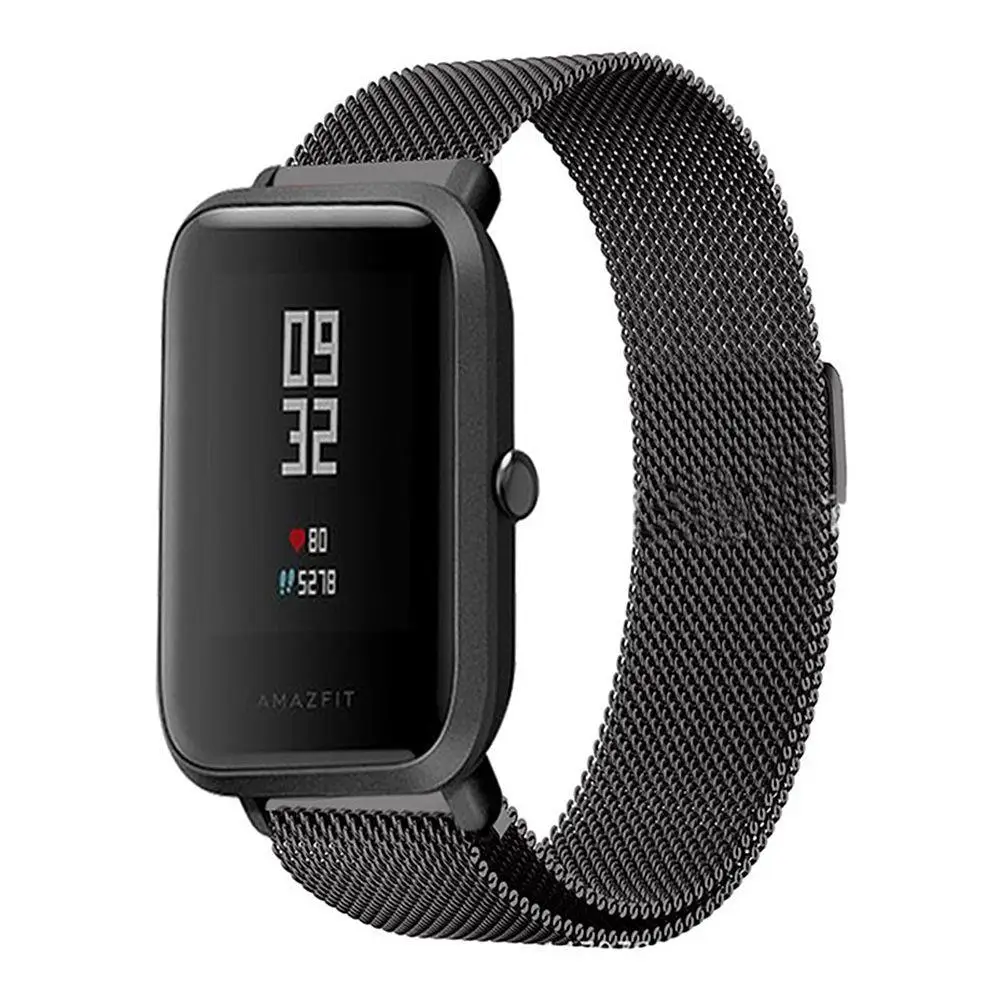 Huami Смарт-часы Amazfit BIP на английском языке, gps, умные часы, Android iOS IP68, пульсометр, 45 дней, время работы от батареи, всегда на дисплее - Цвет: add black metal