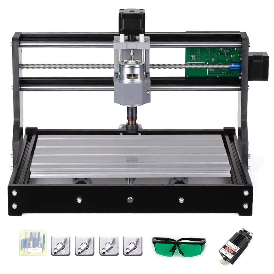 CNC3018 PRO DIY ЧПУ маршрутизатор комплект мини гравировальный станок GRBL управление 3 оси для PCB ПВХ пластик акрил резьба по дереву фрезерный - Цвет: Add 2500 mw laser