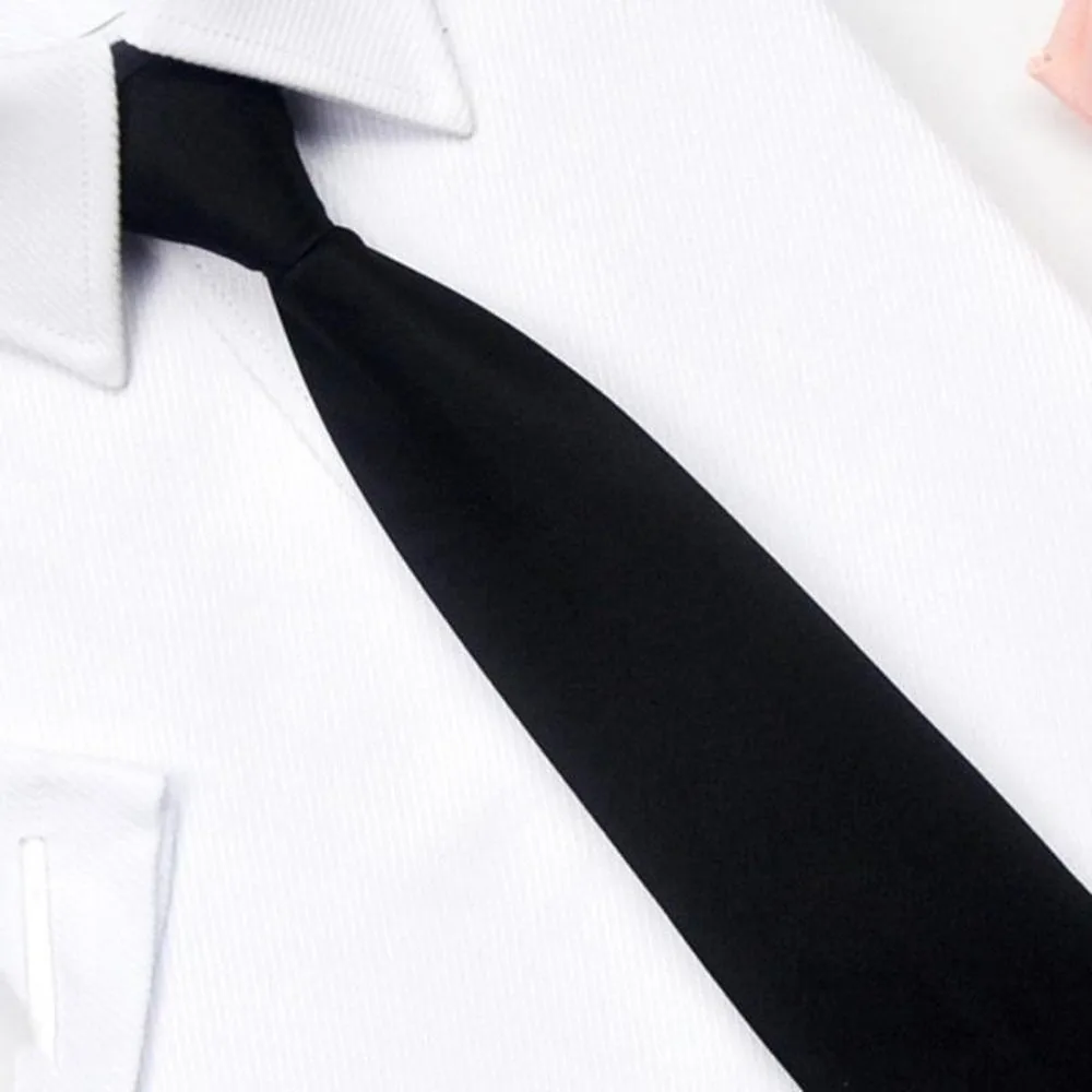 Черный Простой зажим для галстука безопасный галстук портье стюард матовый черный галстук для похорон для мужчин женщин студентов