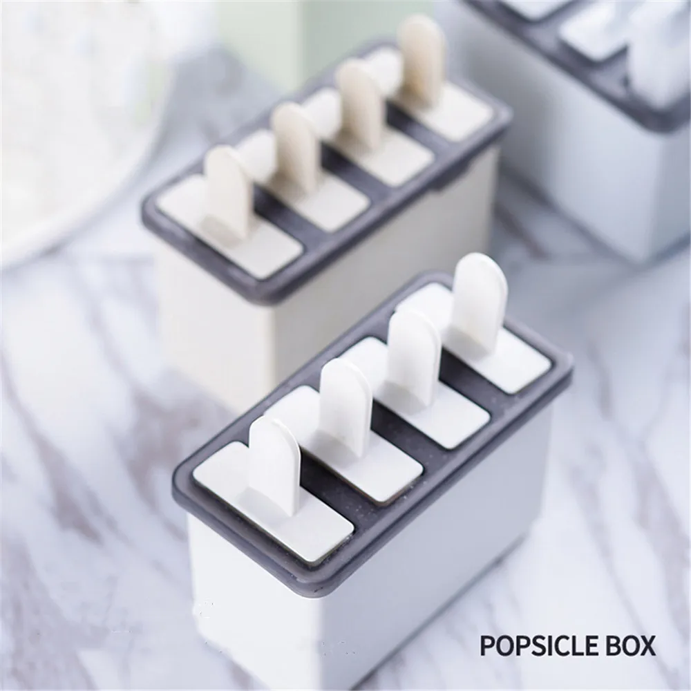 4 ячейки DIY Popsicle классическая форма для изготовления мороженого лоток производитель PP замороженный кубик льда леденец плесень кухня мороженое инструменты для приготовления пищи