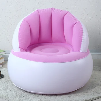 

Kids Flocking Chair Pouf with Backrest Inflatable Soft Sofa for Kids New Design