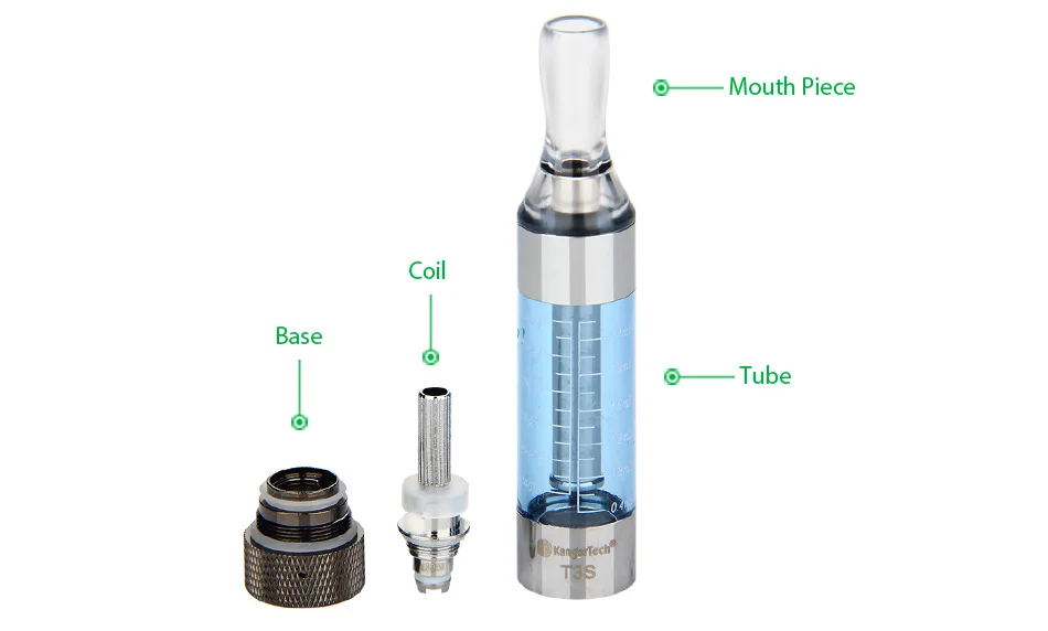 5pc KangerTech T3S eGo BCC Clearomizer