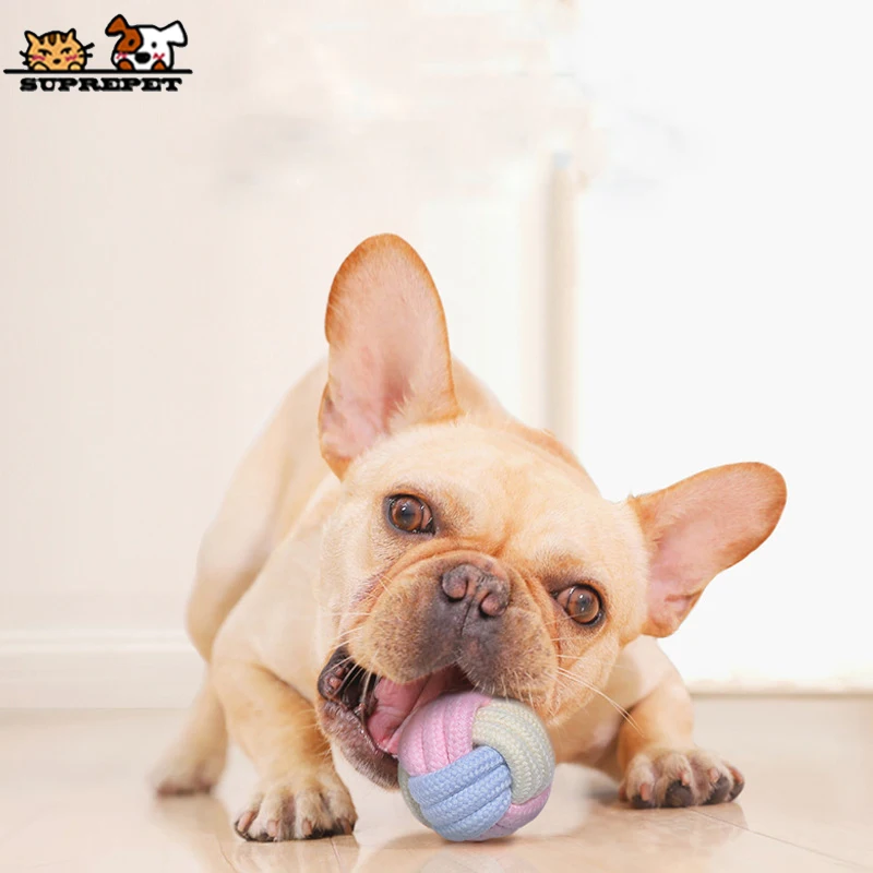 SUPREPET щенок игрушки Макарон цвета Хлопок Веревка мяч собака жевательные для собак