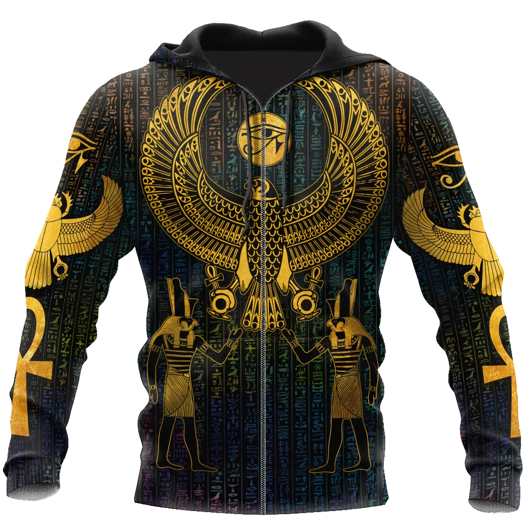 Hieroglyphen Altes Ägypten 3D-Druck Männer Herbst Hoodie Unisex Kapuzenpullover Streetwear Casual Reißverschluss Hoodies DK341 – Detail 9