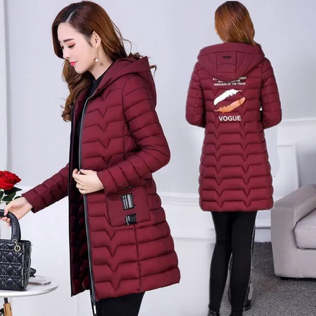 

Cotton-padded Clothes Women's Mid-length Korean-style 2018 New Style Slim Fit Hooded Light down Feather Autumn And Winter WOMEN'