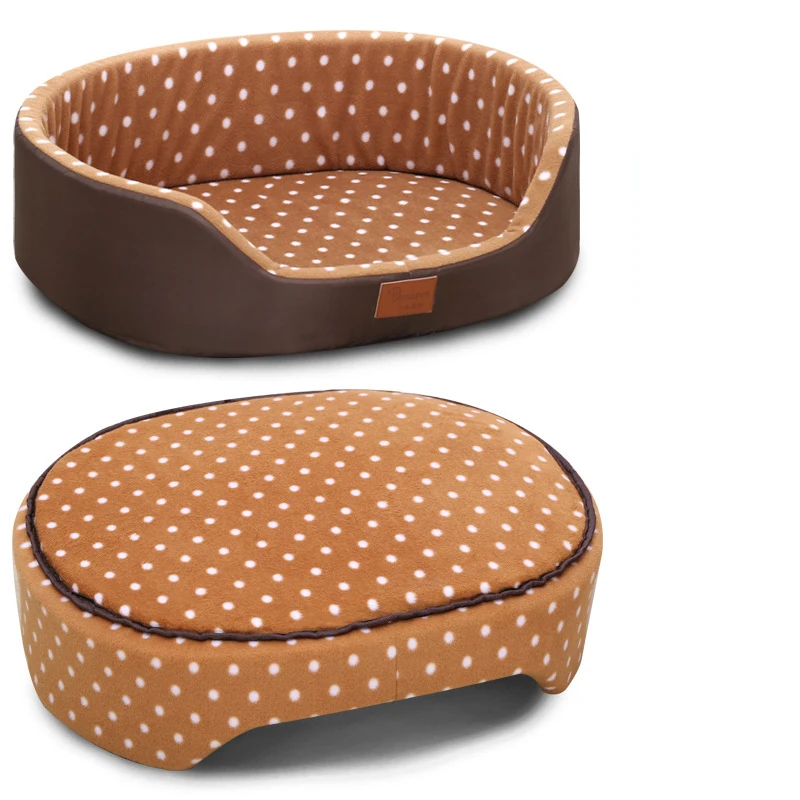 dog bed House sofa Kennel Soft Fleece Pet Dog Cat Warm Dot Pattern Top Quality dog beds mats cama para cachorro Bed For Cats