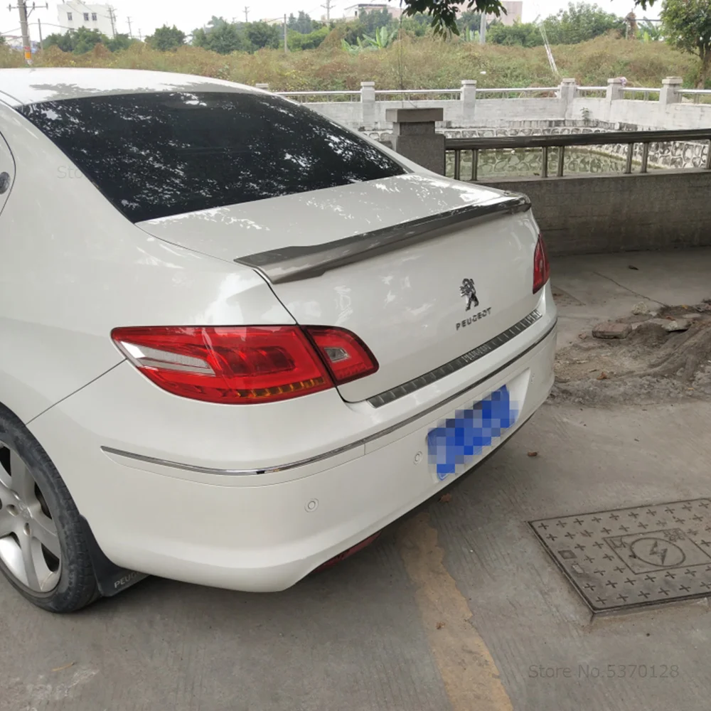 Для peugeot 408 черный спойлер 2010 2011 2012 2013 Высокое качество ABS Материал заднего крыла первоклассника Цвет задний спойлер автомобиля для укладки волос