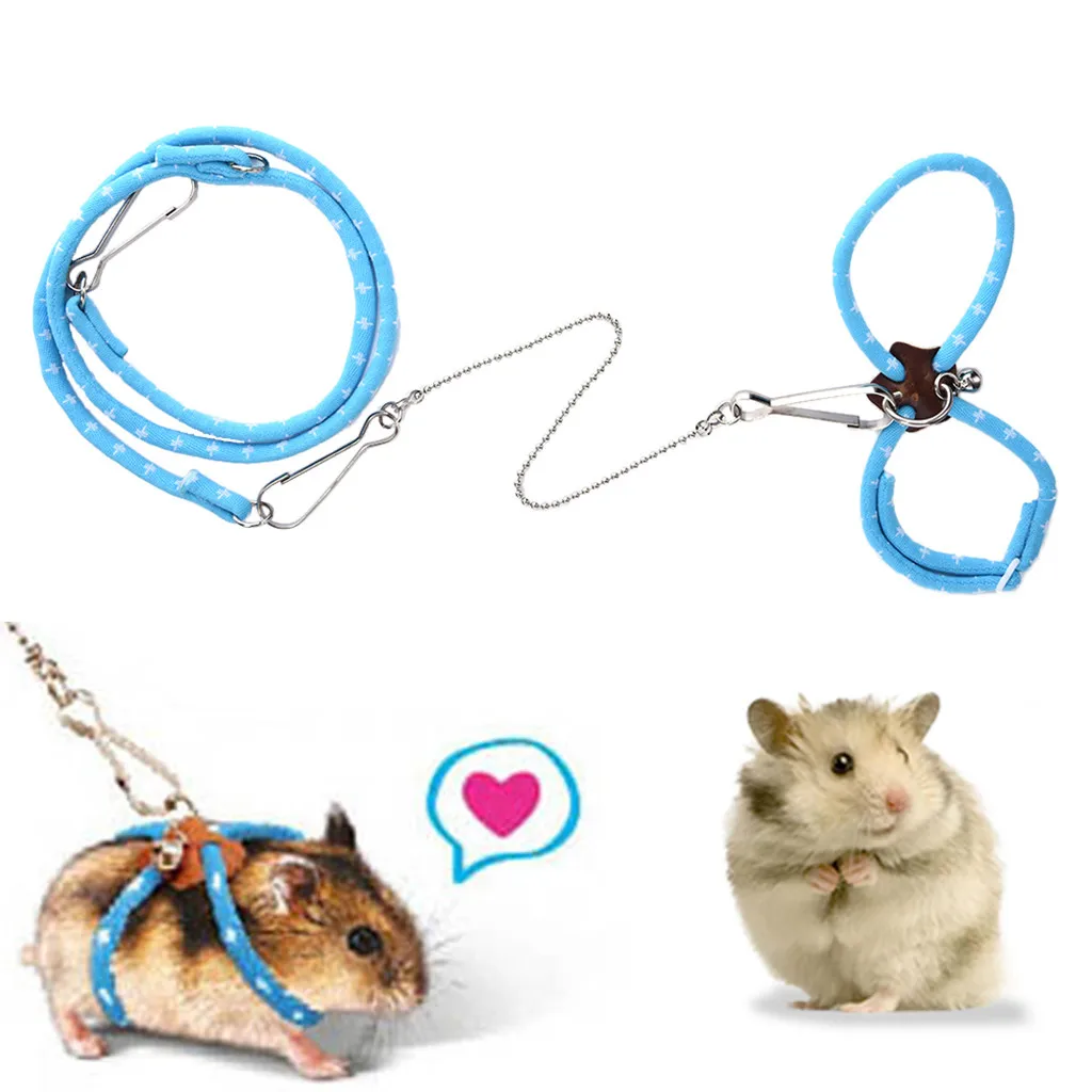 Pet Rat Gerbil Mice Harness Hamster Ferret Squirrel Lead Leash Cage Supplies Toy 