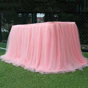 

Colorful Table Skirt Tutu Tulle Tablecloth For Wedding Party Table Decoration Home Textile Table Skirt