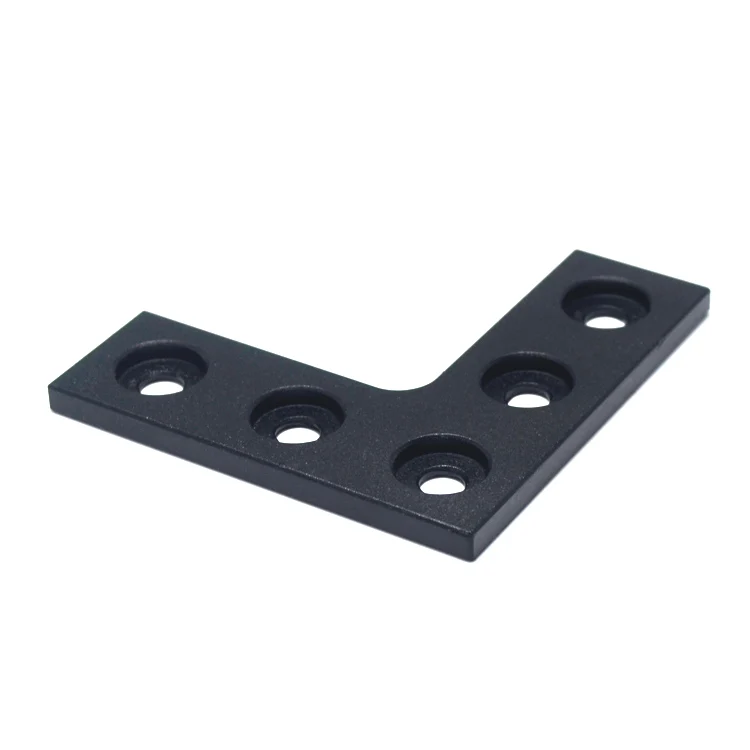 GIULY Black / Silver Anodized 5 Hole L Joining Plate for V-slot Aluminum Profile