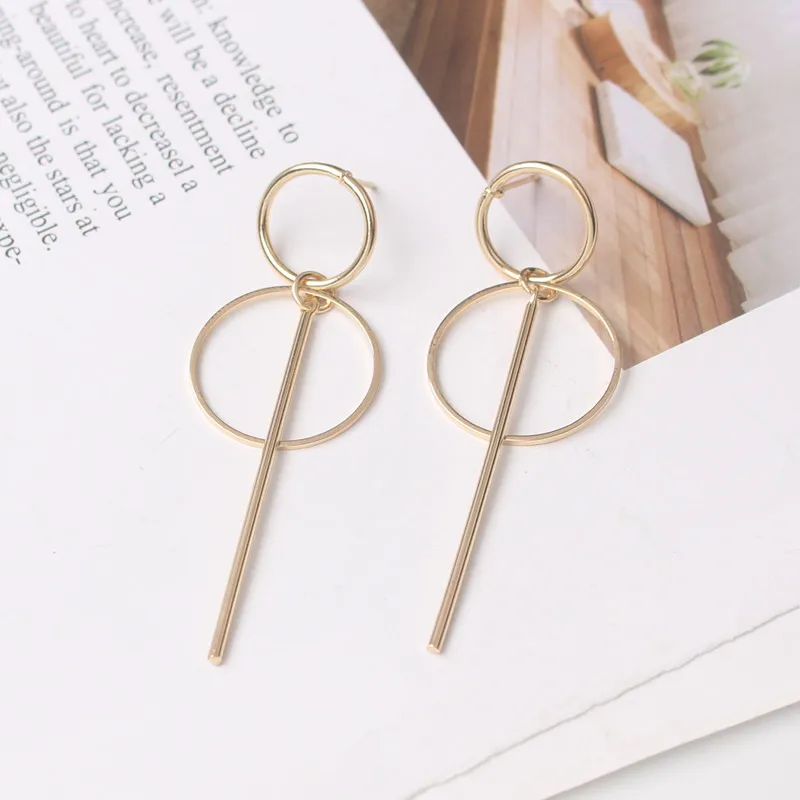 Exaggerated Hollow Geometric Pendants Drop Earrings for Women Big Personality Simple Dangle Earring Long boucle d'oreille dangle earrings