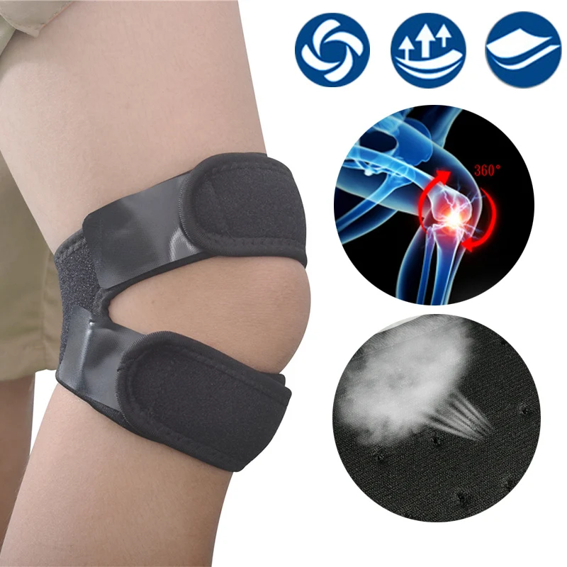 Новый ремень поддержки Patellar для облегчения боли в колене регулируемый езды на