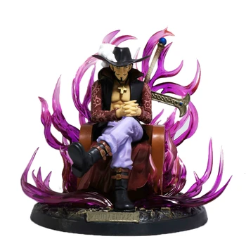 

One Piece GK Dracule Mihawk Anime Action Figure Model 20CM PVC The Throne Statue Collection Toy Desktop Decoration