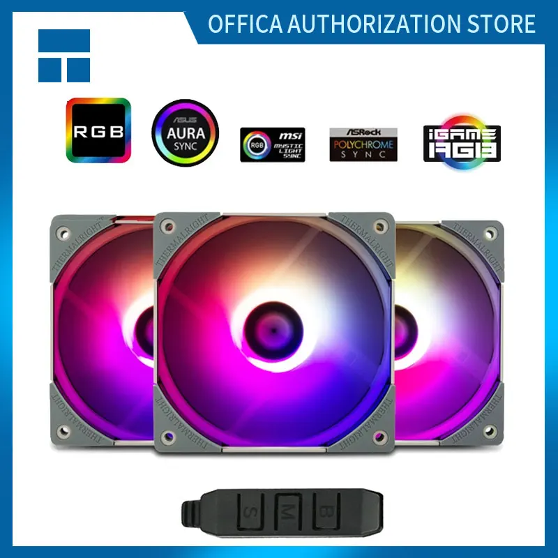 Thermalright TL-RS12 3-в-1 120 мм Процессор Вентилятор охлаждения 5V/3PIN цветная (RGB) бесшумный