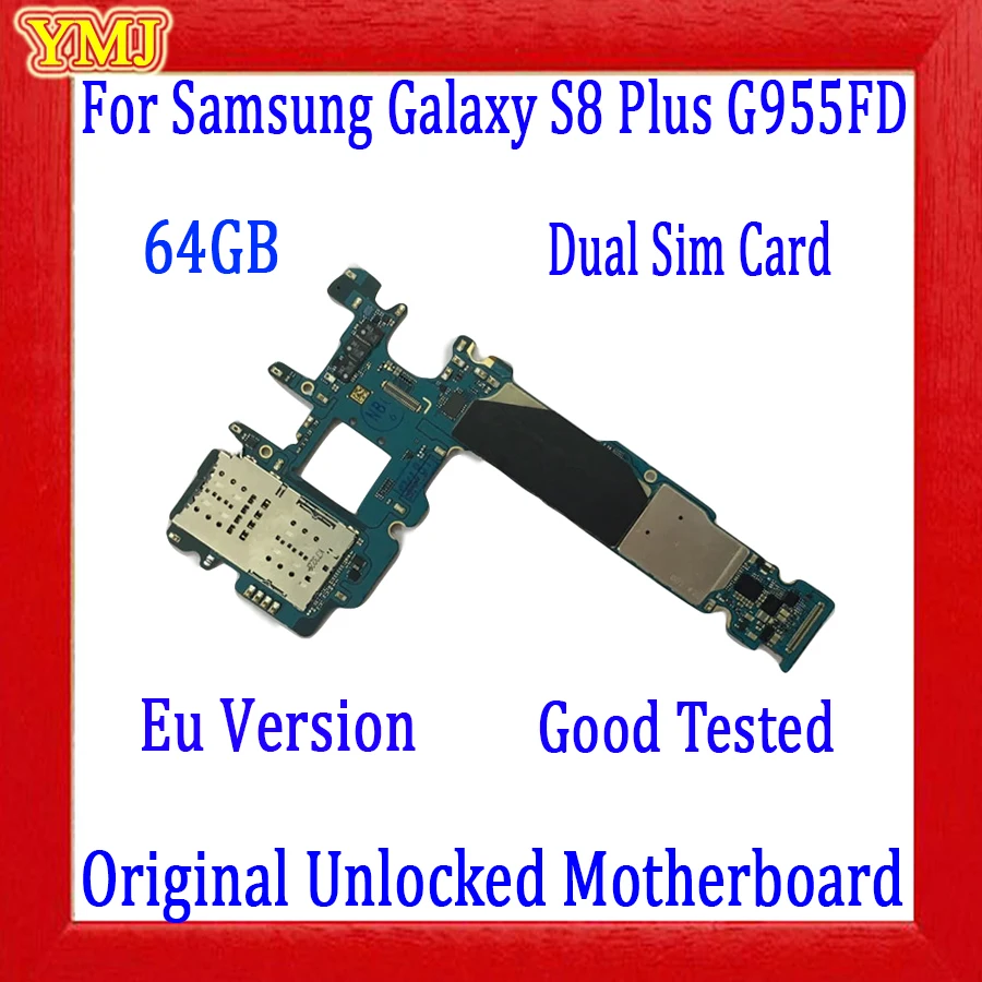 Две sim карты для Samsung Galaxy S8 Plus G955FD материнская плата 64 ГБ оригинальная