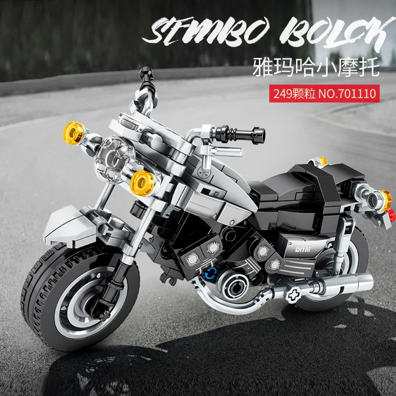 

Motorcycle Car kid Racing puzzle boy toys Compatible Small Particle Educational Inserted Building Blocks Toys Children gift