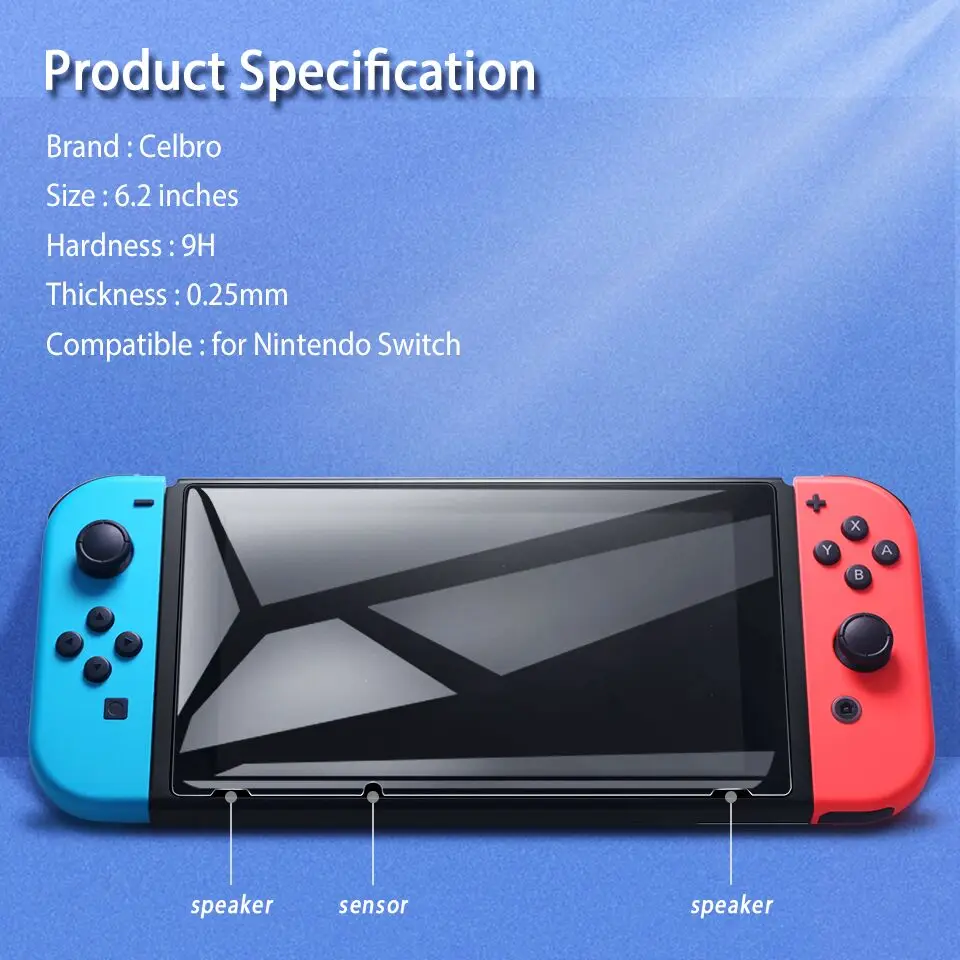 Прозрачная защитная пленка для ЖК экрана Nintendo Switch Premium из закаленного стекла