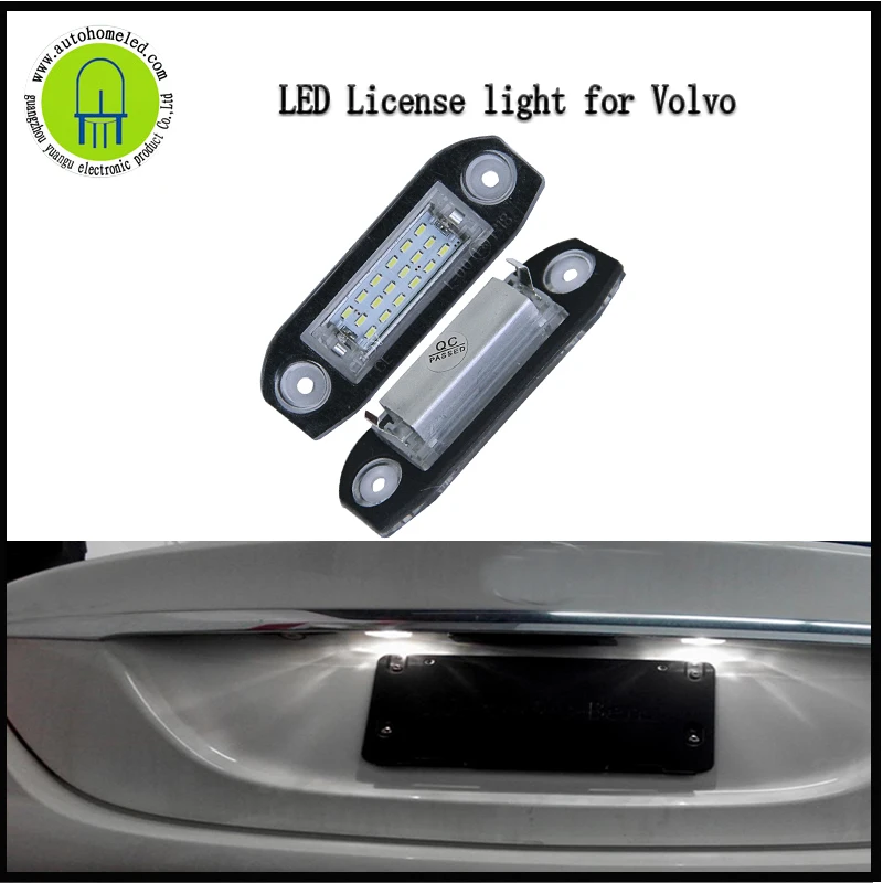 2pcs LED License Plate Number Lights Lamp Error Free For Volvo C30