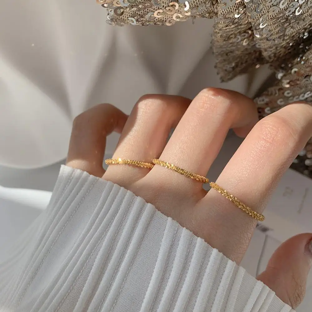 Sparkling Ring Simple Style Versatile Decorative Index Finger Ring Women Fashion Jewelry