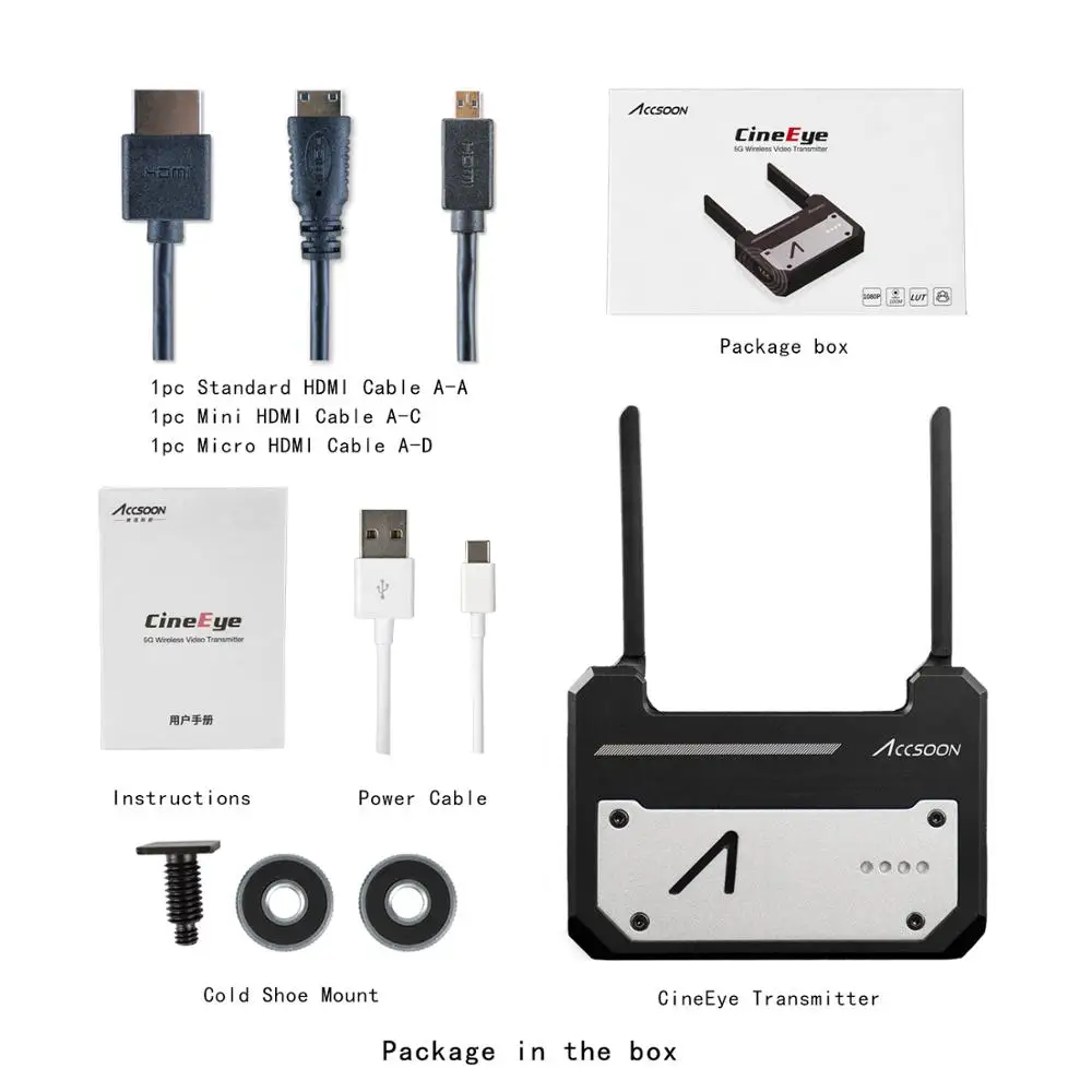 В наличии Accsoon CineEye беспроводное устройство передачи 1080P Mini HDMI видеопередатчик