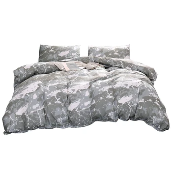 

3Pcs Printed Sanded Quilt Cover Bedding Set Home Textile Bedclothes USA Polyester Cover Flat Sheet Pillowcases Home Bedding Set