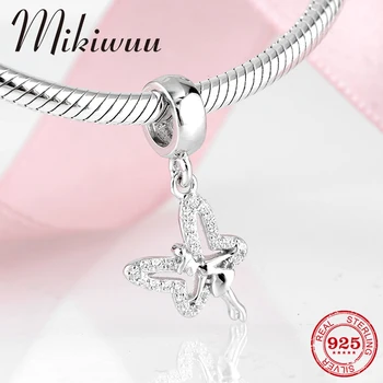 

Fairy tale Elf Butterfly fairy 925 Sterling Silver Zircon fine Pendant beads Jewelry making fit Original Mikiwuu Charm Bracelet