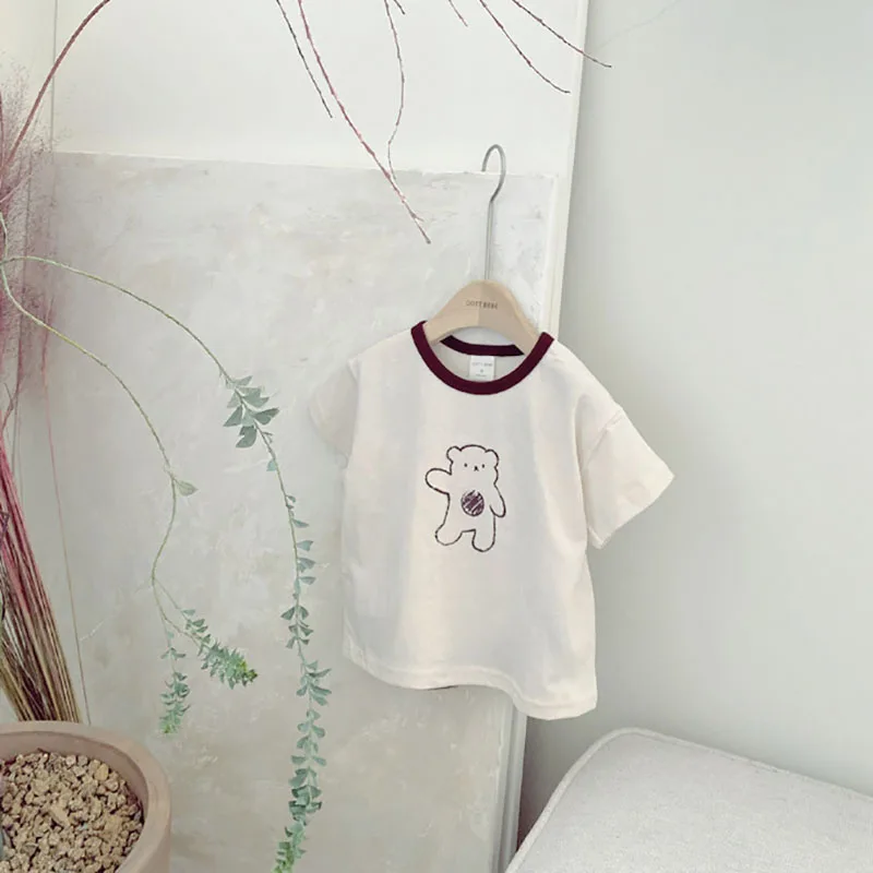 Cotton Baby Bear Print T Shirt and Shorts Set for Summer