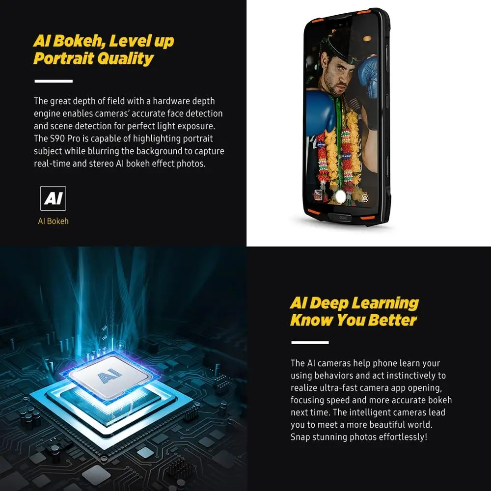 DOOGEE S90 Pro IP68/IP69K прочный мобильный телефон Android 9,0 смартфон 6,1" FHD+ дисплей Helio P70 Восьмиядерный 6 ГБ 128 ГБ 16MP Cam