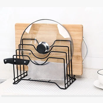 

Kitchen Storage Rack Chopping Board Pot Lid Holder Multifunctional Table Top Storage Shelf