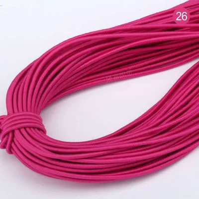 2 мм цветная Высококачественная круглая эластичная повязка круглая эластичная канатная Резиновая лента эластичная линия DIY Швейные аксессуары 5 метров - Цвет: rose red