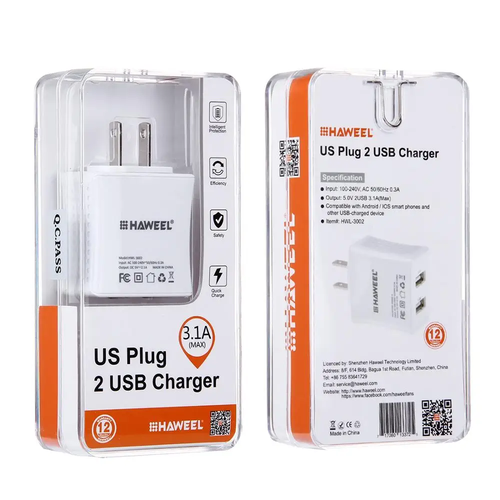 Новый адаптер зарядного устройства с 2 usb портами для iPhone samsung Xiaomi Android телефонов