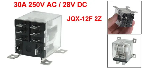 JQX-12F 2Z DC 24V 30A DPDT General Purpose Power Relay 8 Pin