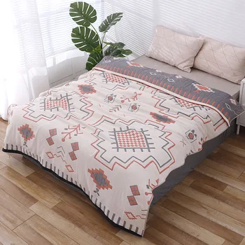 

Muslin Cotton Summer Throw Blanket for Bed Sofa Plaid Bohemia Tapestry Couch Cover Bed Home Bedspread Soft Cozy