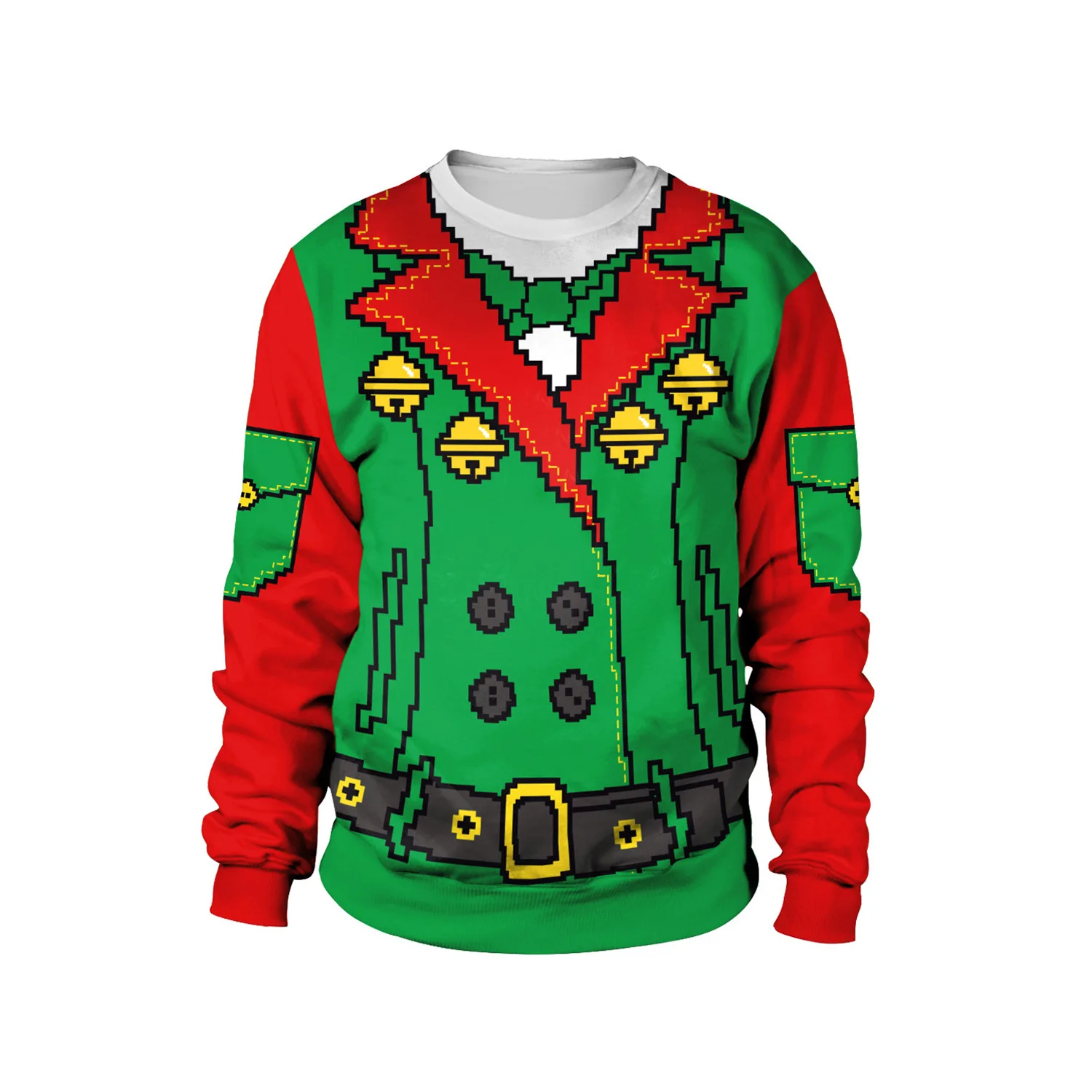 New listing Christmas Sweaters Stylish Unisex Men Women Santa Claus Ugly Christmas Sweater Novelty Sexy RED Retro Sweater - Цвет: Size C