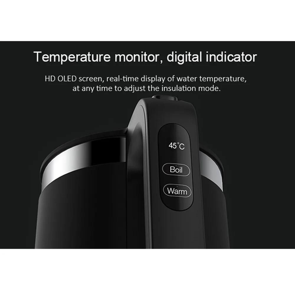 Xiaomi Kettle Intelligent VIOMI Pro Thermostat Anti-scald Water Kettle Household 1.5L 304 Stainless Steel Electric Kettle 1800W