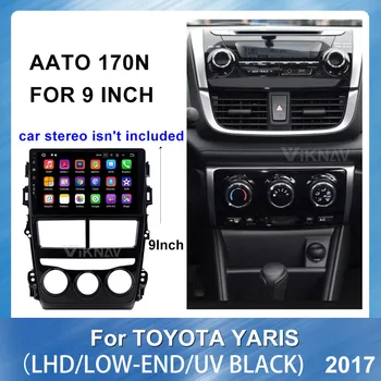 

2DIN Car Stereo Fascia Panel Radio Install Frame Dash Trim Mount Kit For TOYOTA YARIS 2017 (LHD, LOW END UV BLACK) car dvd fra