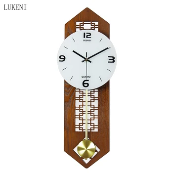 

Iving Room Clocks New Chinese Creative Wall Clocks Modern Silent Pendulum Clocks Simple Retro Silent Clocks