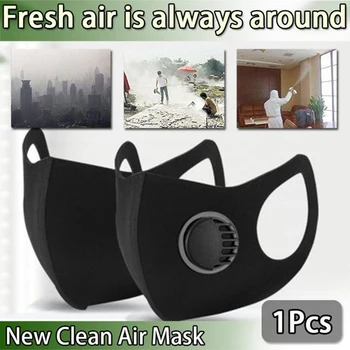 

3D Anti Dust Mask PM2.5 Breathing Filter Valve Mask Washable Double Layer Thickened Mouth-muffle