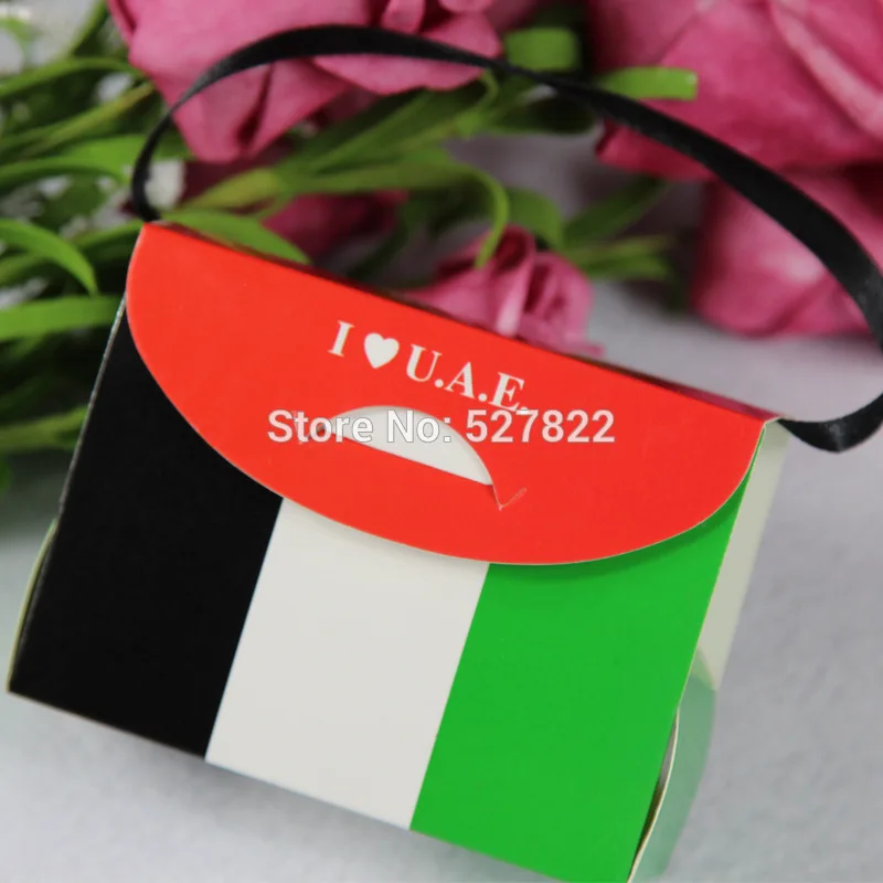 

100pcs" I LOVE UAE " Wedding Party Favor Gift Boxes Candy Sweet Box Baby Shower Box for Brithday