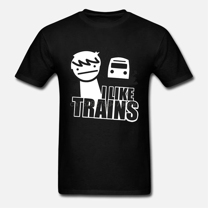 Мужская футболка ASDF Movie t shirt-I Like Trains SMILE Version забавная новинка для мужчин | одежда