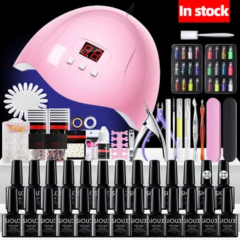 

Nail set 54W UV LED LAMP for Manicure Gel nail polish Set Kit Gel Varnish Electric Nail Drill Manicure Sets Nail Art Tools