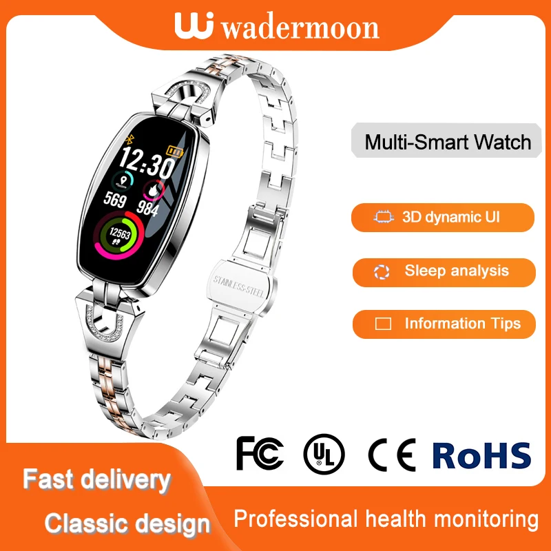 

Fashion Women Sports Watch Waterproof Smartbracelet Sleep ECG Blood Pressure Smartband Oxygen Wristband 3D dynamic UI Screen